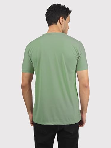 T-70 Men's Printed Round Neck Half Sleeves Poly-Cotton T-Shirt | Color - Mint Green | Size - 5XL (611)