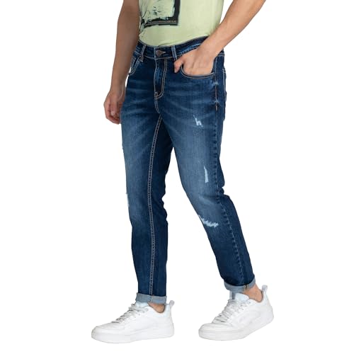 Being Human Blue Cropped Fit Men's Denims Clothing