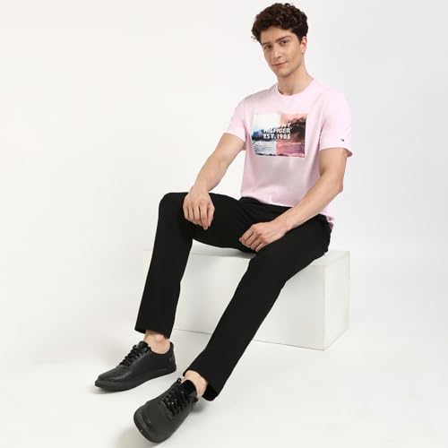 Tommy Hilfiger Mens Pink Color T-Shirt (M)