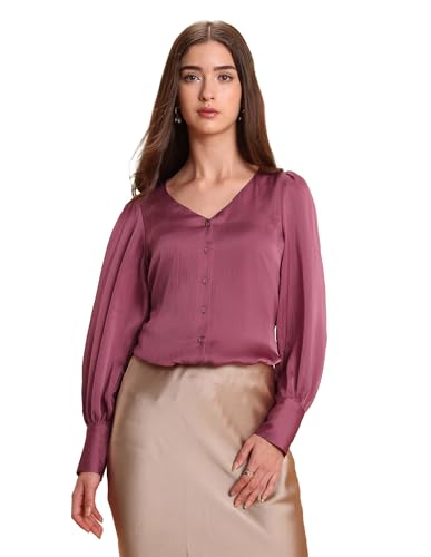 U.S. Polo ASSN. Crinkled Satin Top (UWAW25TOP325_Purple_M)