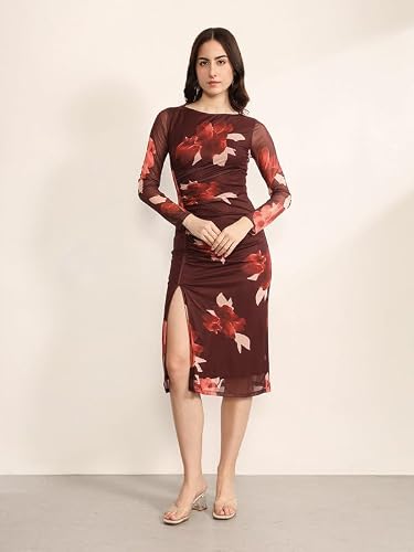 Kazo Botanical Midi Dress (Multicolor XL)