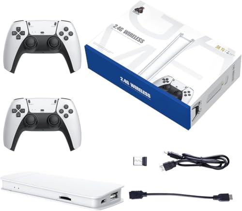 4K Wireless Retro Game Console Stick with 2 Controllers, Built-in 23+ Emulators with 20,000+ Games, 64GB Memory Card, HDMI Plug and Play TV Video Game Console, 2.4GHz Wireless
