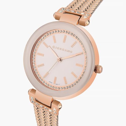 Giordano Analog Wrist Watch for Women Stylish Metal Strap with Water Resistant 3 Hand Mechanism for Girls & Ladies to Compliment Your Look/Ideal Gift for Female - GZ-60033