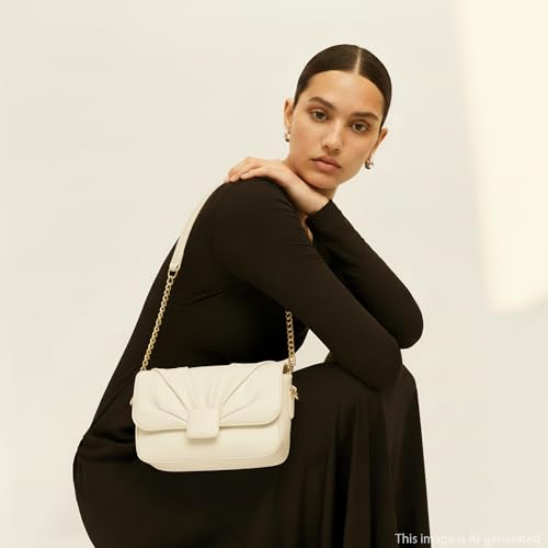 Fastrack CuddleKnot Sling | White Faux-Leather Women’s Handbag | Crossbody Sling with Chain Strap, Quilted Design & Dual Closure | Casual & Party Carry Bag