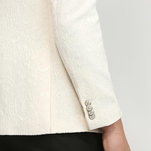 Raymond Men Regular Fit Jacquard Pattern Polyester Elastane Blend Stand Collar Full Sleeve Formal Jacket (Size: 44)-RMJX02790