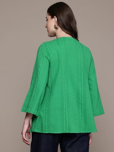 Aarke Ritu Kumar Green Ridhi Solid Shirt