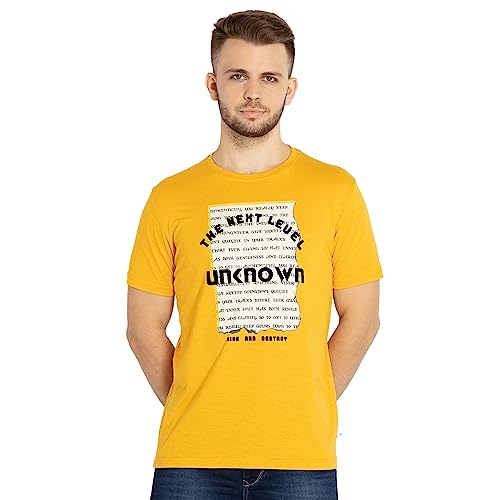 Status Quo Men's Regular Fit T-Shirt (SQ-RN-20633- Gold