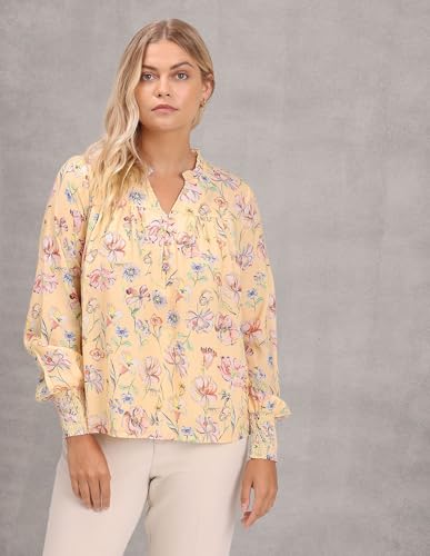 U.S. POLO ASSN. Women's Floral Print Polyester Top (UWAW22TOP019_Yellow_M)