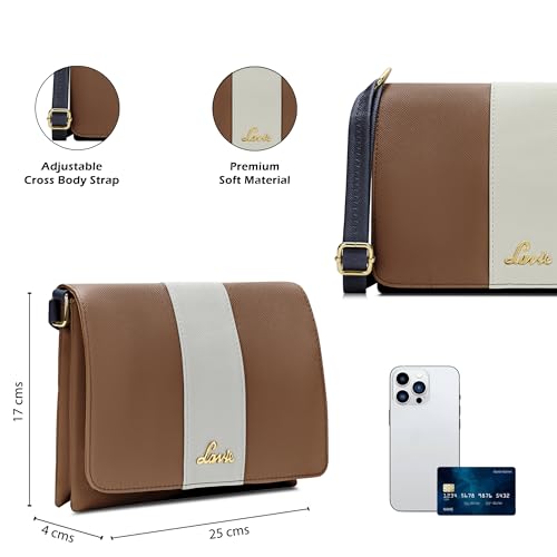 Lavie Women's Reese 2C Colorblock Crossbody Sling Bag | Flap Sling Bag | Ladies Purse Handbag | Gift for Women