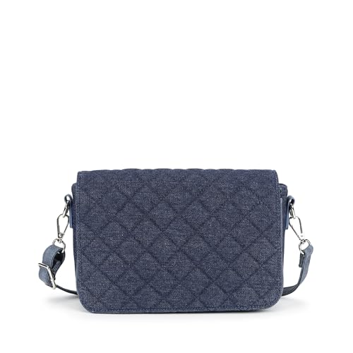 Fastrack Indigo Denim Sling Bag | Dual Closure – Magnetic Button & Zipper | Spacious Main Compartment with Dual Internal Pockets (1 Zippered) | Adjustable & Detachable Strap | 6-Month Warranty