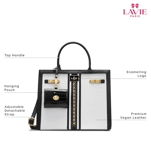 LAVIE PARIS Women's Louvre Chain Satchel Bag | Satchel Handbag for Work | Ladies Purse | Stylish Shoulder Bag | Gift for Women