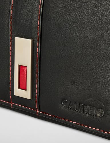 Calfnero Black Women's Wallet (6022-Black-Red)