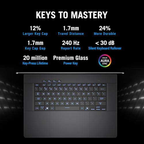 ASUS ROG Zephyrus G16 (2026),Intel Core Ultra 7 255H, RTX 5070-8GB, 32GB RAM, 1TB SSD, 2.5k FHD+,16"(40 cm), Win 11,M365 Basic(1 Year),Office 2024, Eclipse Gray, 1.85 Kg, GU605CP-QR117WS,Gaming Laptop