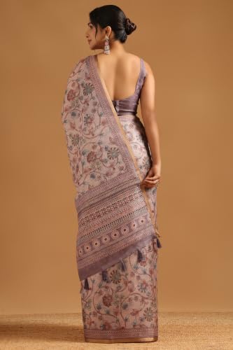 Soch Womens Onion Pink Kota Botanical Saree