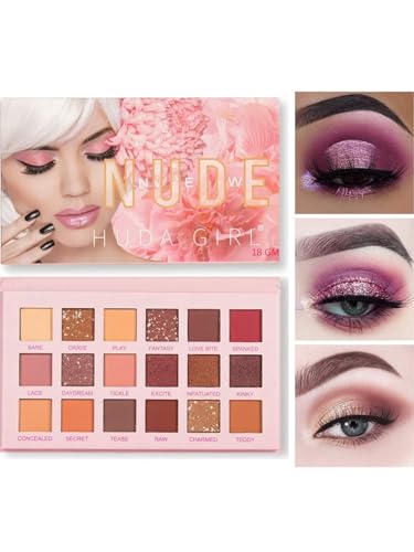 HUDA CRUSH rakhi combo kit for sister - 3in1 Concealer Palette, Blusher Palette, 18 Shade Nude Eyeshadow Palette with Brush Set of 6Pcs