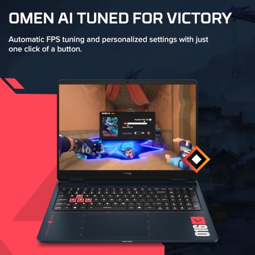 HP HyperX OMEN 16 (Valorant Edition) AMD Ryzen 7 8745HX, 8GB-RTX 5060, 16GB DDR5 (Upgradeable) Care