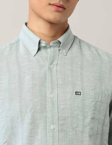 Arrow Sport Men's Vertical Striped Dobby Button Down Shirt