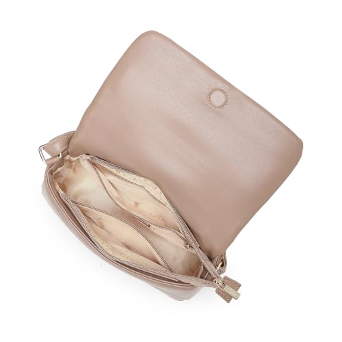 Fastrack Poppy Beige Sling | Beige | Faux Leather Crossbody Bag | Spacious Compartment with Organizer Pockets | Adjustable Strap | Coin Pocket Charm | Zipper & Magnetic Flap Closure