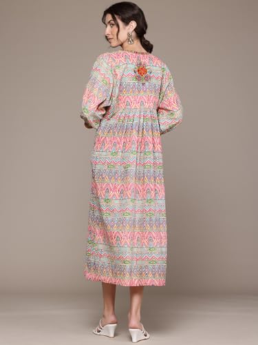 Ritu Kumar Multi Phool Long Dress Multicolour