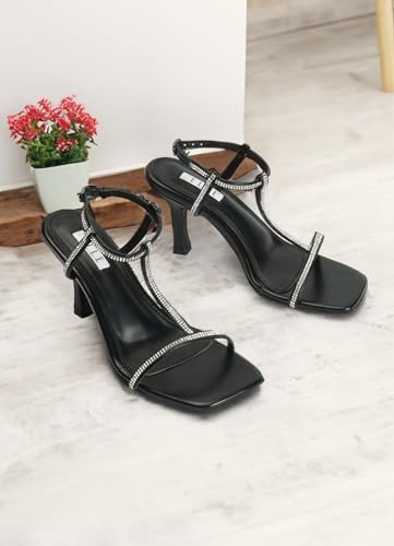 ELLE Women Sandal,Black,UK-7