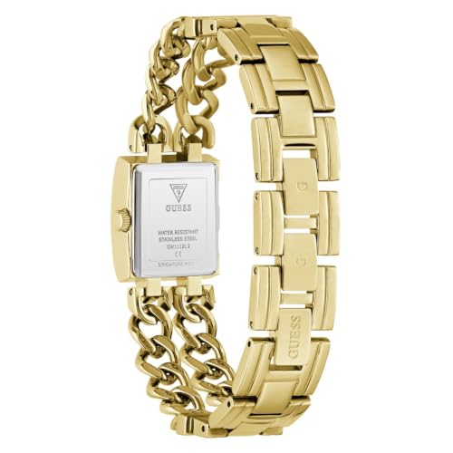 GUESS Rectangle 20mm Champagne Dial Analog Women Watch - GW1112L2