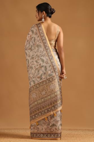 Soch Womens Beige Kota Botanical Saree
