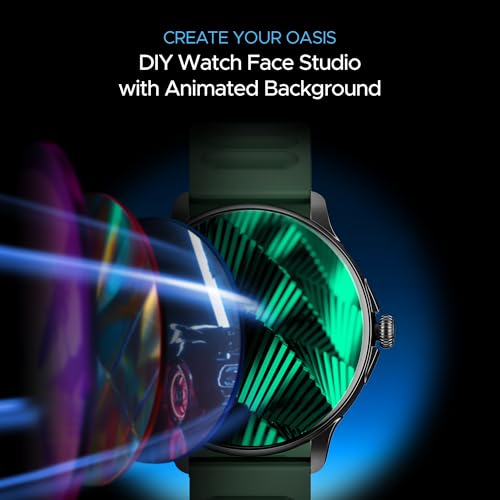 boAt Lunar Oasis w/TBT Navigation, QR Tray, Watch Face Studio, Bluetooth Calling, Emergency SOS 1.43" (3.6 cm) AMOLED Display Fitness Smart Watch for Men & Women(Olive Green)