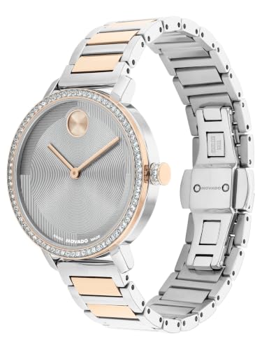 Movado Bold Swiss Qtz Grey Round Dial Women's Watch- 3601283