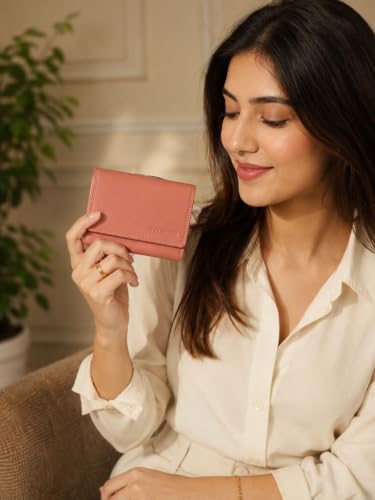 Calfnero Genuine Leather Women's Wallet-Women's Purse (Rose)