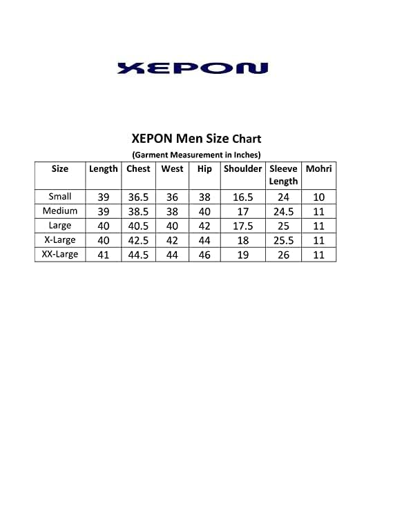 XEPON Mens Traditional Ethnic Wear Black Sherwani & Pajama Set (Black, L Size)