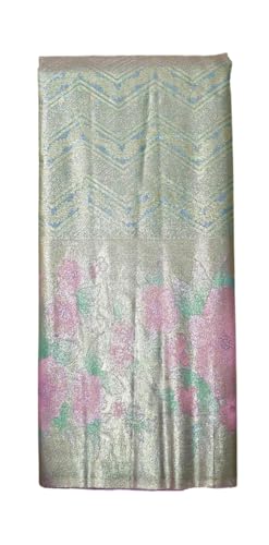VFCollections Women's Traditional Handloom Kanchipuram Silk Pure Pattu Sarees – Flowers Border | Rich Zari Woven Design | Bridal Saree | Unstitched Blouse 1