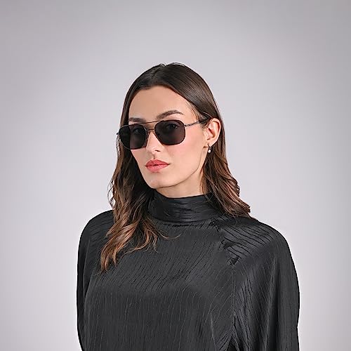 John Jacobs|Uv Protection Non-Polarized Sunglasses For Men & Women|Black Grey Full Rim Square Medium (Size-57) Jj S12804-C2