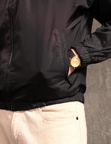 U.S. Polo Assn. Denim Co. Men's Black & Gold Regular Fit Jacket (UDJCK121B_Wine_2XL)