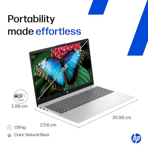 HP 15, AMD Ryzen 7 7730U (16GB DDR4, 512GB SSD) FHD, Anti-Glare, Micro-Edge, 15.6''/39.6cm, Win11, M365 Basic(1yr), Office Home24, Silver,1.59kg, FC0761AU, FHD Camera w/privacy shutter, Backlit Laptop