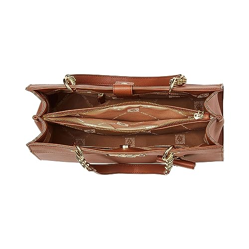 Anne Klein Tote with AK Bevel Logo, Chestnut, Chestnut, One Size