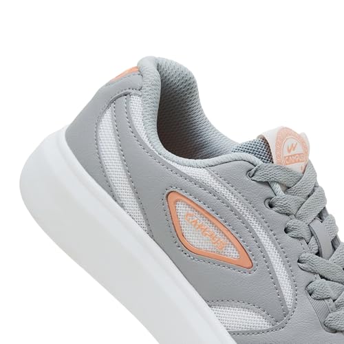 Campus Women's Mighty L.Gry/WHT Sneakers - 6UK/India 1 Pair