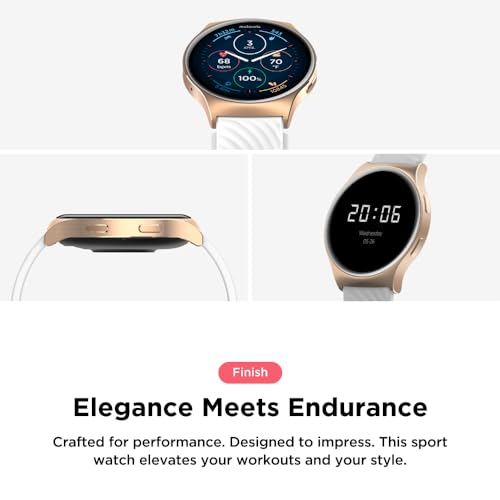 Motorola Moto Watch 120 - Premium Bluetooth Smartwatch with AMOLED Display, 10-Day Battery, Heart Rate & SpO2 Tracking, Fitness & Health Monitoring, Compatible with Android and iPhone - Rose Gold