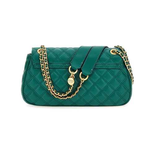 GUESS Women's Green Quilted Crossbody Bag| Ladies Purse Handbags | Gift For Ladies