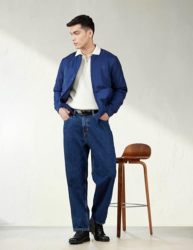 U.S. Polo Assn. Denim Co. Men Polyester Standard Length A-Line Coat (UDJCK1363_Blue, Medium
