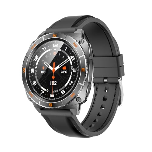 Yihou Smart Watches for Men Mens Watch Military Outdoor Watch AI Assistant Health Monitor with Heart Rate Monitor Sleep Tracker Fitness Watch for iOS Android HarmonyOS Black