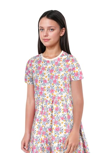 Allen Solly Girl's Cotton A-Line Knee-Length Dress (AGDRERGFK43423_Multicolour