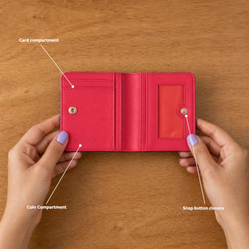 Chumbak Women’s Wallet – Madagascar Tales Collection, Vegan Leather Rectangle Wallet with Button Lock, Zipper Coin Section & Card Slots – Blue Purse