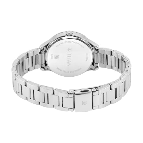 Titan Classique Plain 3 Hands Silver Round Dial Silver A1Stainless Steel Strap Women's Watch - 2649SM03