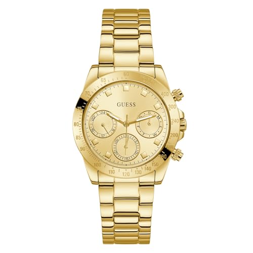 GUESS Women Champagne Round Dial Multi Function Watch - GW0314L2M