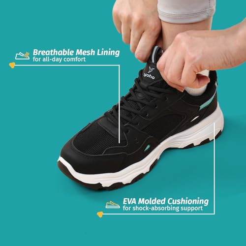 YOHO Tempo Chunky Sneakers for Women, Breathable Mesh Shock-Absorbing, Cushioning Comfort, Durable Grip for All-Day Ease| Fashionable & Stylish Casual Sport Shoes-0920 | EspressoMatcha - UK 6