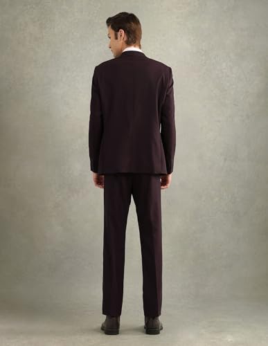 Arrow Men's Wool Business Suit Pants Set (ARAJSU5546_Maroon