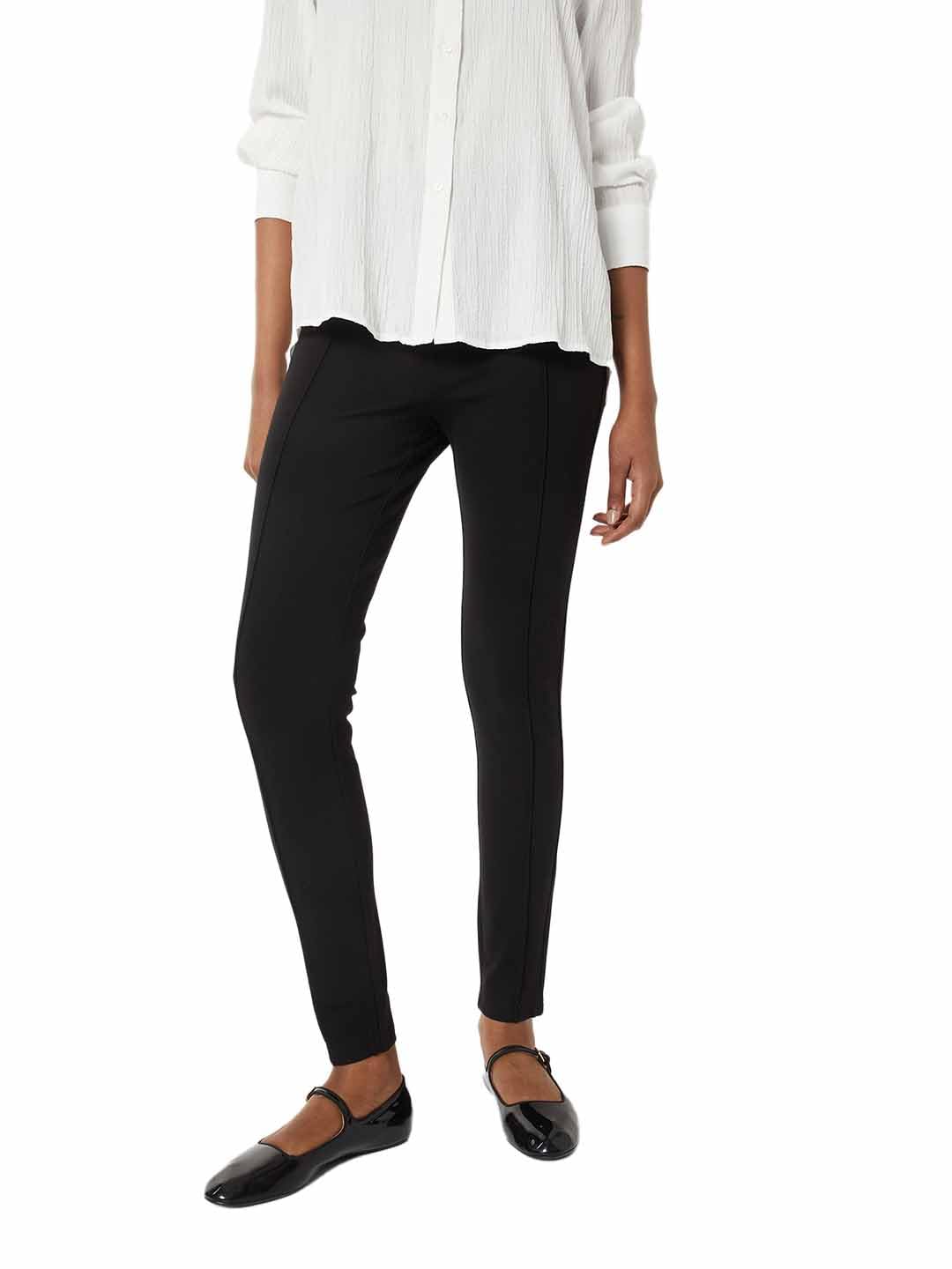 Max Women Solid Treggings (Black_L)