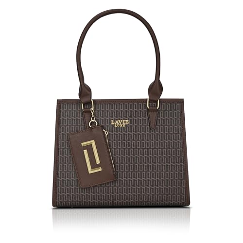 Lavie Luxe Women's Monogram Quad26 Medium Tote Handbag | Tote Bag For Work | Ladies purse | Stylish Shoulder Bag | Gift For Women