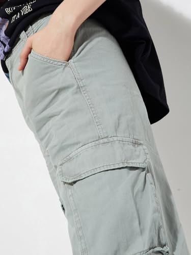 Max URB_N Women Solid Cargo Trousers (Grey_28)