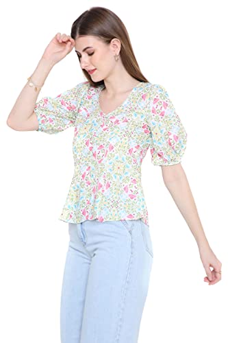 OJ Women's Floral Georgette Top (Large)